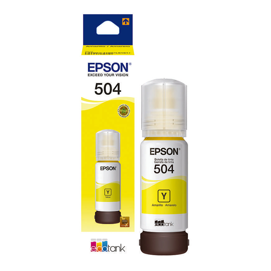 Botella De Tinta Epson T504420-al, Color Amarillo, Contenido 70ml. Para Impresora