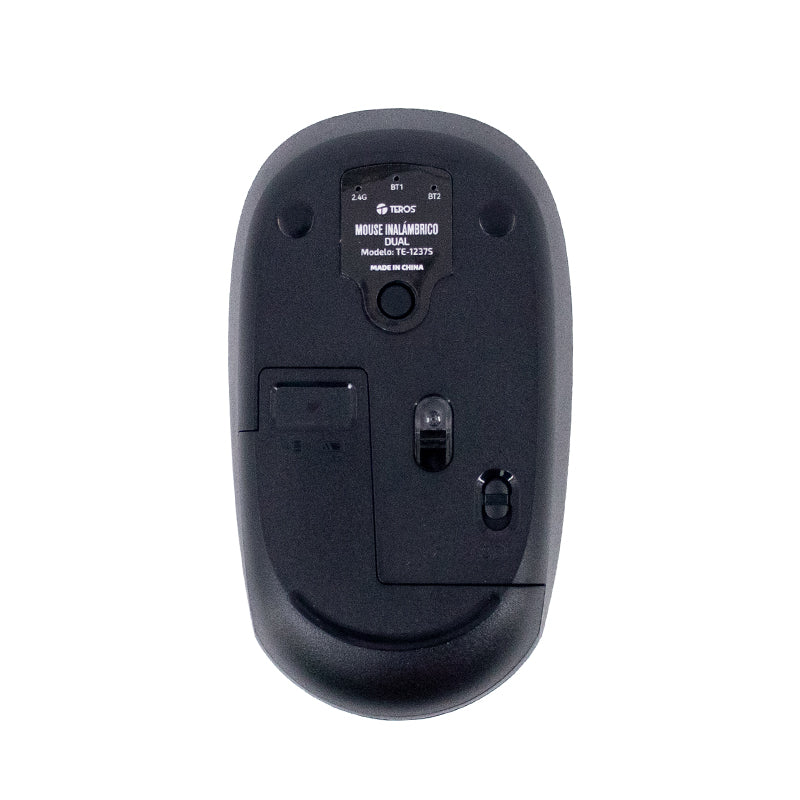 Mouse Inalámbrico Teros Te-1237s, Bt 5.0, 2.4ghz,usb, Color Negro Descubre El Mou