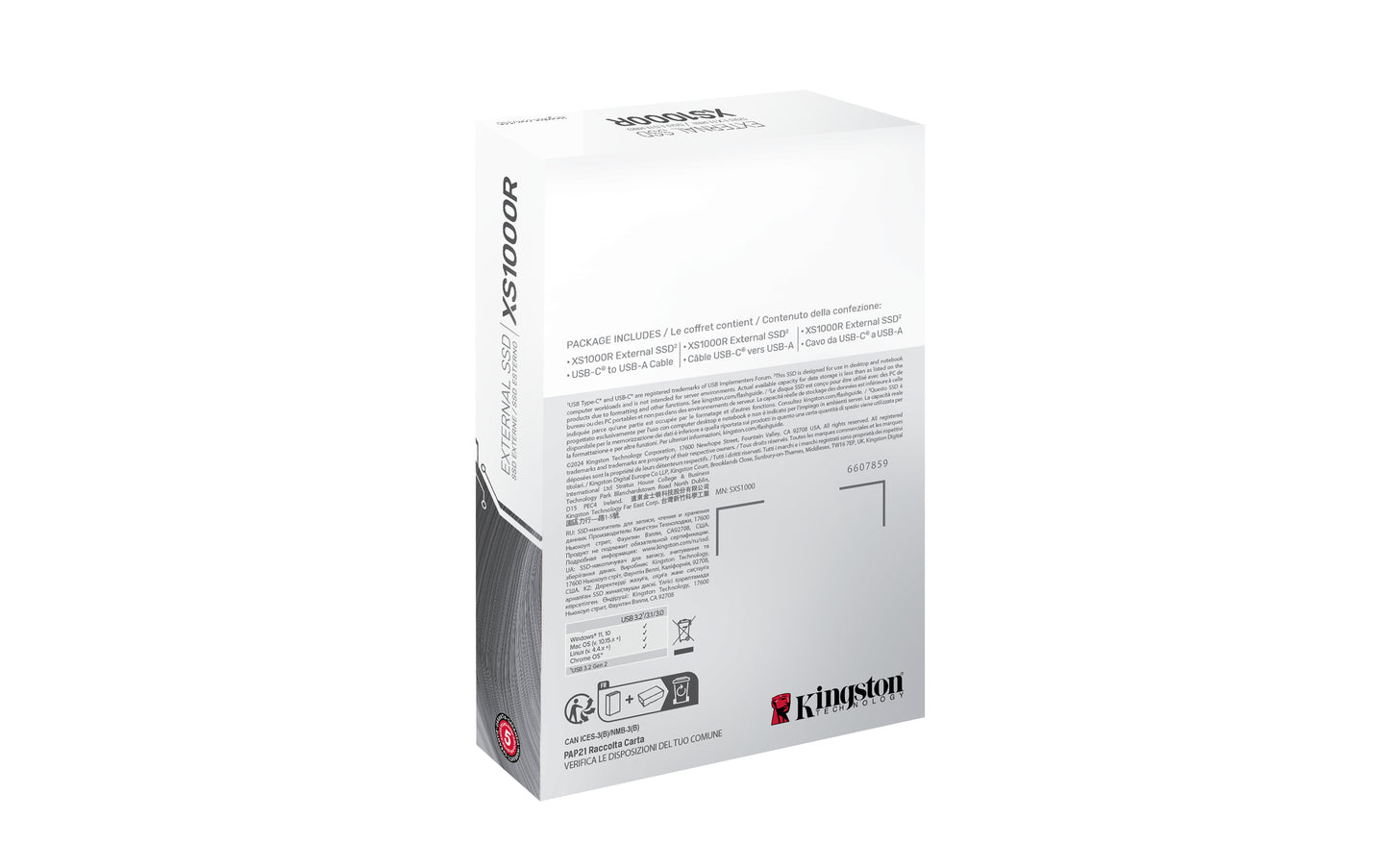 Kingston Technology 1TB SSD externo XS1000 USB 3.2 Gen 2, Rojo