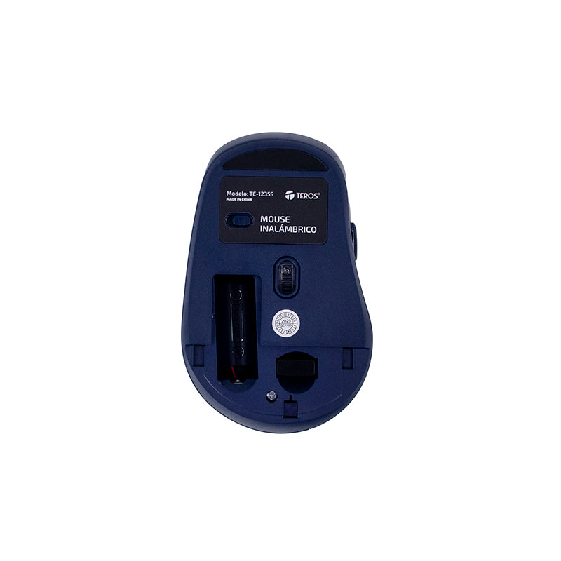 Mouse Inalámbrico Teros Te-1235s, 2.4ghz, 6 Botones, Usb, Color Azul El Mouse Ina
