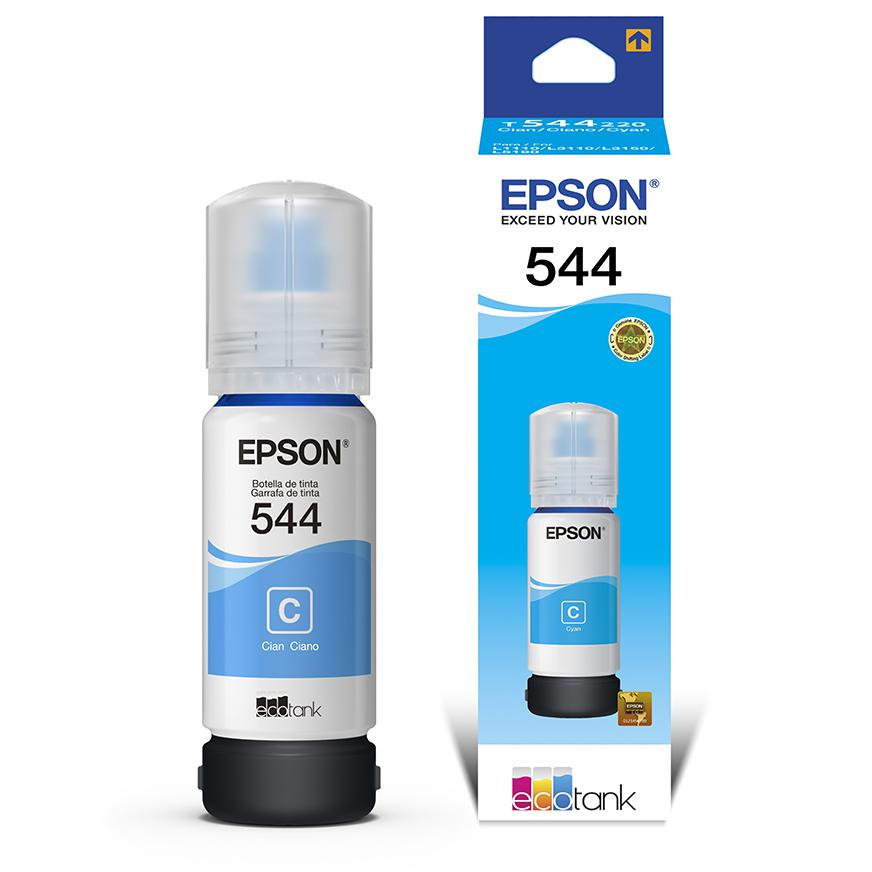 Botella De Tinta Epson T544220-al, Color Cian, Contenido 65ml. Para Impresoras Ep