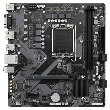 GIGABYTE B760M E Placa base - Compatible con procesadores Intel Core 14ª generación, VRM de 6+1+1 fases, hasta 7200 MHz DDR5 (OC), 2xPCIe 4.0 M.2, LAN 1 GbE, USB 3.2 Gen 1