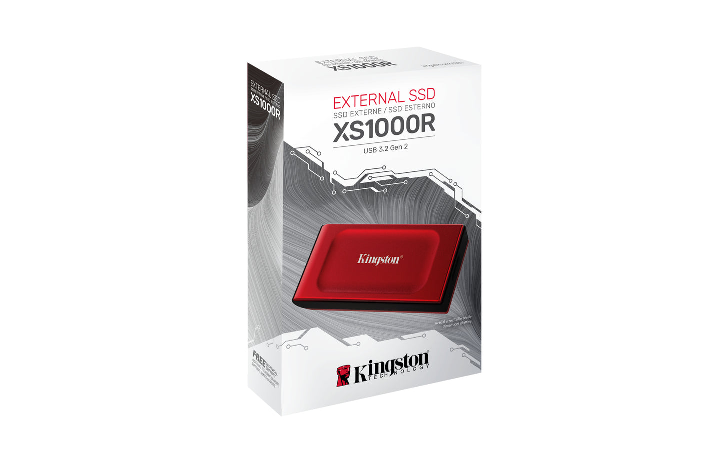Kingston Technology 1TB SSD externo XS1000 USB 3.2 Gen 2, Rojo