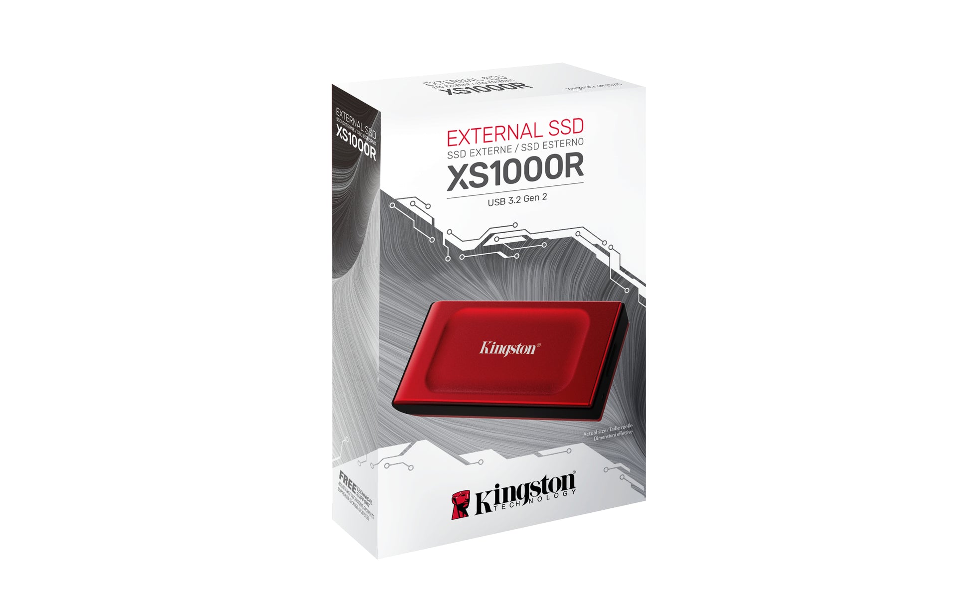 Kingston Technology 1TB SSD externo XS1000 USB 3.2 Gen 2, Rojo