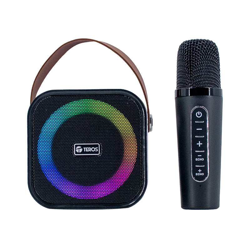 Parlante Karaoke Inalámbrico Teros Te-6013n, Bt 5.4, 10w, Usb, Iluminación Led An