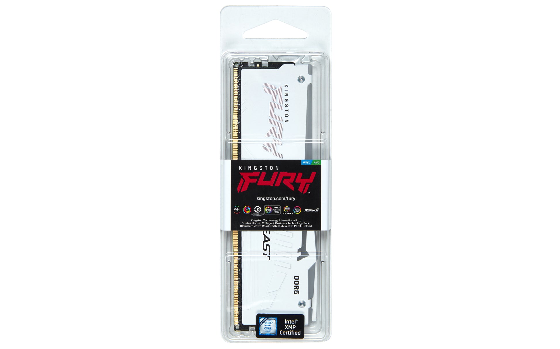 Kingston Technology FURY Beast 16GB 6000MT/s DDR5 CL36 DIMM White RGB EXPO