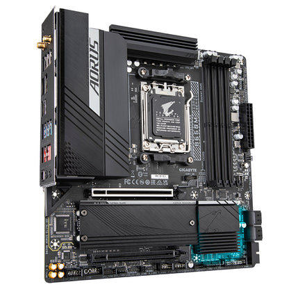 GIGABYTE B650M AORUS ELITE AX Placa base - AMD Ryzen serie 9000, VRM de 12+2+1 fases, hasta 8000 MHz DDR5 (OC), 1xPCIe 5.0 + 1xPCIe 4.0 M.2, LAN 2,5 GbE, WIFI 6E, USB 3.2 Gen 2