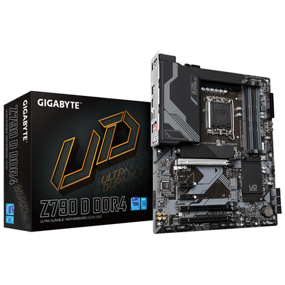 GIGABYTE Z790 D DDR4 Placa base - Compatible con procesadores Intel Core 14th Gen CPUs, 16+1+1 Phases Digital VRM, up to 5333MHz DDR4 (OC), 3xPCIe 4.0 M.2, 2.5GbE LAN, USB 3.2 Gen 2x2
