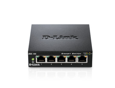 D-Link DGS-105 switch No administrado L2 Gigabit Ethernet (10/100/1000) Escritorio Negro