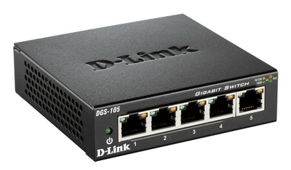 D-Link DGS-105 switch No administrado L2 Gigabit Ethernet (10/100/1000) Escritorio Negro