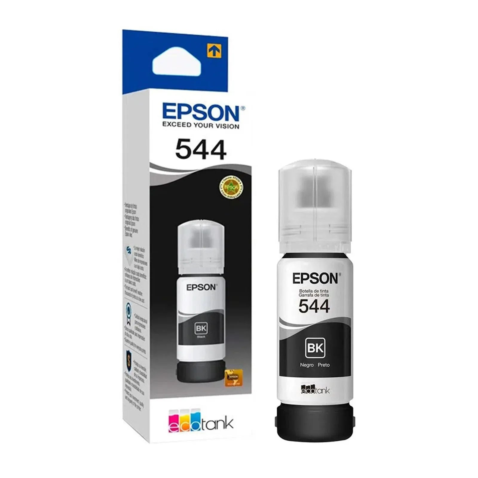Botella De Tinta Epson T544120-al, Color Negro, Contenido 65ml. Para Impresoras E