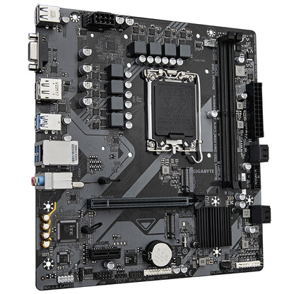 GIGABYTE B760M E Placa base - Compatible con procesadores Intel Core 14ª generación, VRM de 6+1+1 fases, hasta 7200 MHz DDR5 (OC), 2xPCIe 4.0 M.2, LAN 1 GbE, USB 3.2 Gen 1
