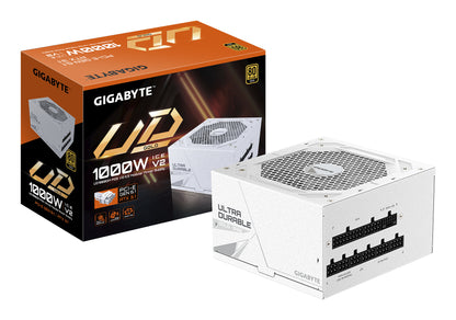 GIGABYTE UD1000GM PG5 V2 ICE Fuente de Alimentación – PCIe Gen 5.1, 80 PLUS Gold, Diseño completamente modular, Ventilador de 120 mm, Compatible con ATX 3.1, Enchufe EU