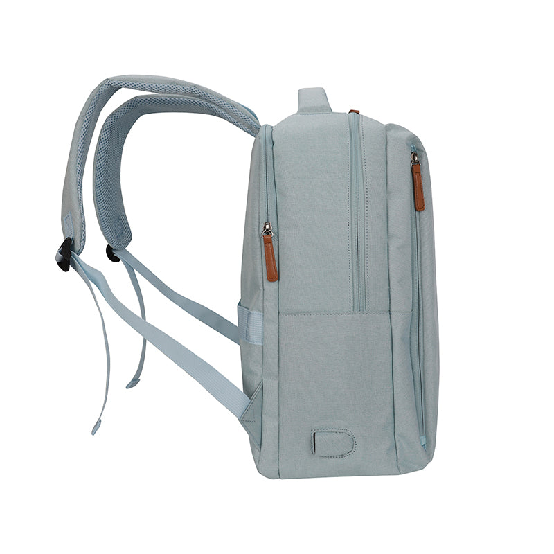 Backpack Teros City Iii Te-9047sk, Para Notebooksde Hasta 15.6 - Color Azul Claro[@@