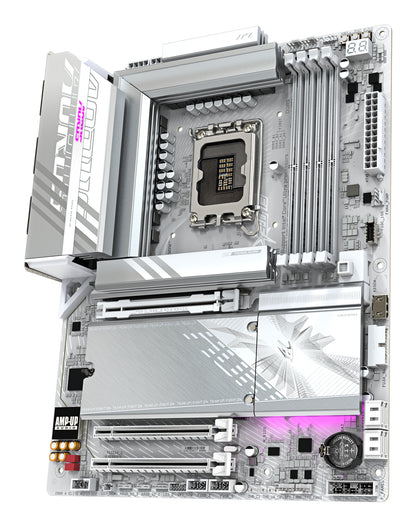 GIGABYTE Placa base Z890 AORUS ELITE WIFI7 ICE - Compatible con CPUs Intel Core Ultra (Serie 2), VRM de 16+1+2 fases, hasta 8800MHz DDR5 (OC), 1xPCIe 5.0 + 3xPCIe 4.0, Wi-Fi 7, LAN 2.5GbE, Thunderbolt 4