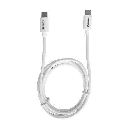 Cable Usb Teros Te-70209w, Tipo C A Tipo C, 3a, 60w Máx, Blanco Conecta Y Carga T