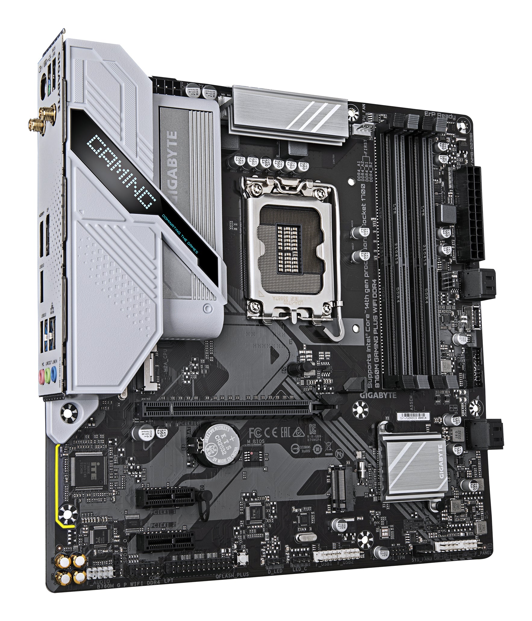 GIGABYTE B760M GAMING PLUS WIFI DDR4 Placa base - Compatible con procesadores Intel Core de 14ª generación, VRM de 4+1+1 fases, hasta 5333 MHz DDR4 (OC), 2xPCIe 4.0 M.2, Wi-Fi 6, LAN 1 GbE, USB 3.2 Gen 1