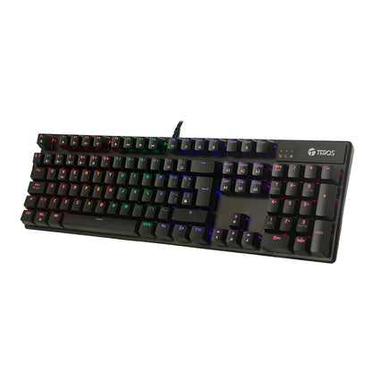 Teclado Mecánico Te-4068g, Retroiluminación Rainbow, Usb 2.0, Español, Color Negro[@@