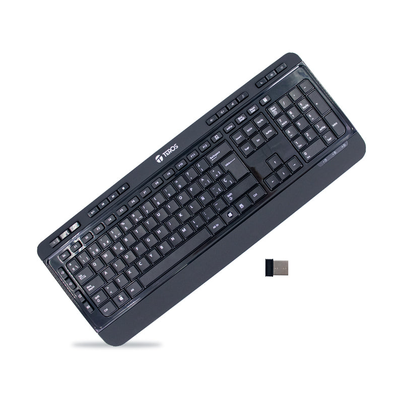 Teclado Inalámbrico Teros Te-4074cs, 2.4ghz, Usb,negro Trabaja Con Comodidad Y Es