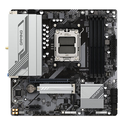 GIGABYTE B650M GAMING PLUS WIFI Placa base - Procesadores AMD Ryzen 9000, VRM de 5+2+2 fases, hasta 8000 MHz DDR5, 2xPCIe 4.0 M.2, LAN 2.5GbE, WIFI 6E, USB 3.2 Gen 1