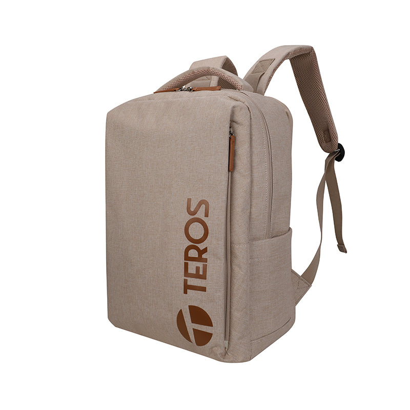 Backpack Teros City Iii Te-9046bg, Para Notebooksde Hasta 15.6, Color Beige Elev