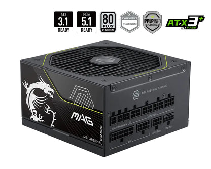 MSI MAG A1200PLS PCIE5 unidad de fuente de alimentación 1200 W 20+4 pin ATX ATX Negro