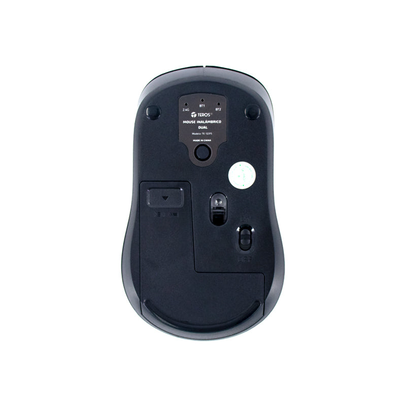 Mouse Teros Inalámbrico BT 5.0 + 2.4Ghz