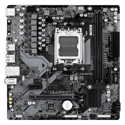 GIGABYTE B840M H Placa Base - Procesadores AMD Ryzen 9000, VRM de 5+2+2 fases, hasta 7200MHz DDR5 (O.C), 1xPCIe 4.0 M.2, LAN 1GbE, USB 3.2 Gen 1