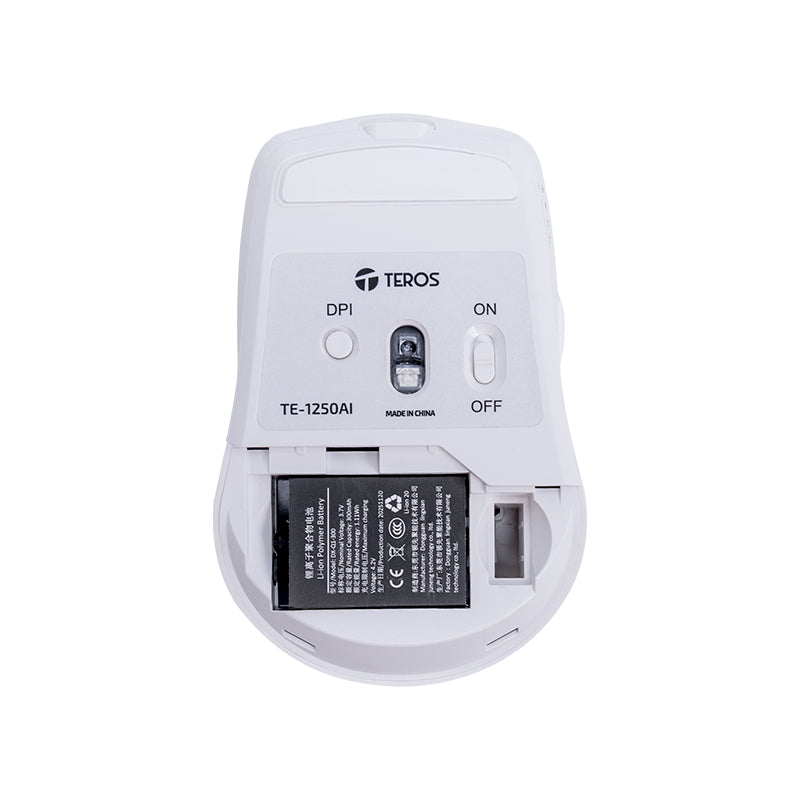 Mouse Inalámbrico Teros Te-1250ai , 2.4ghz, 8 Botones, Ia, Dpi 3200, Usb, Bt Desc