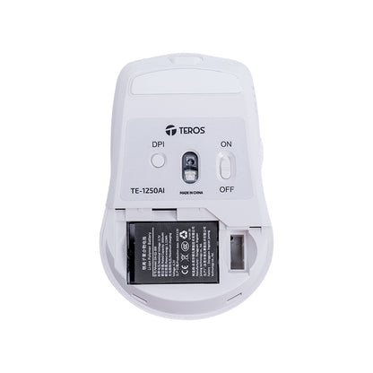 Mouse Inalámbrico Teros Te-1250ai , 2.4ghz, 8 Botones, Ia, Dpi 3200, Usb, Bt Desc