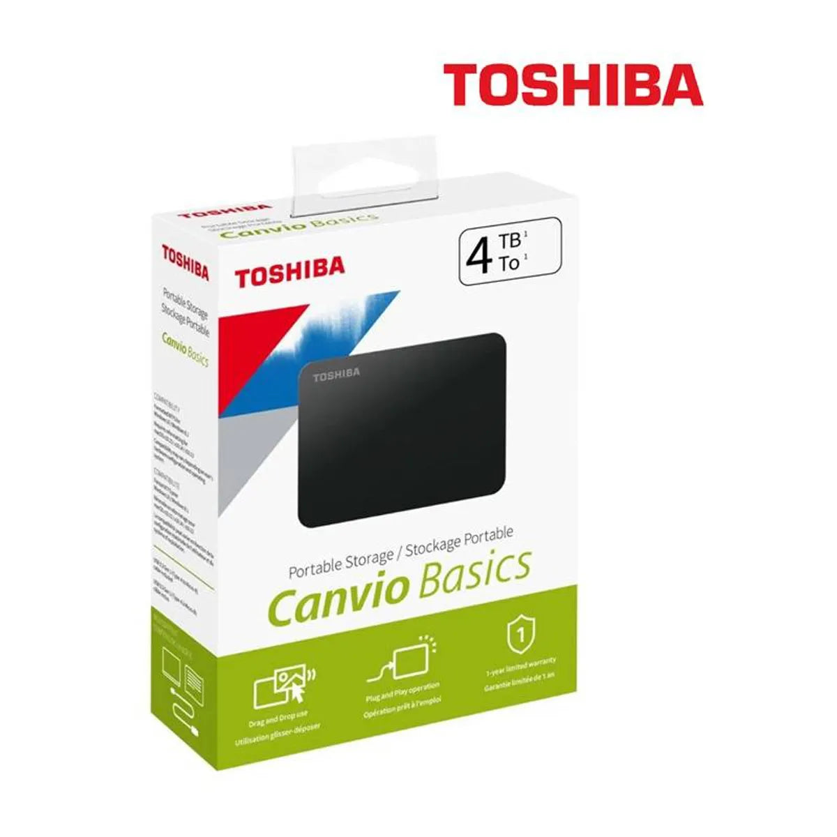 Disco Duro Externo Toshiba Canvio Basics, 4tb, Usb 3.0. .....