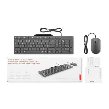 Combo Kit De Teclado + Mouse Lenovo 310, Interfaz: Usb-a Con Cable, En Español (la)[@