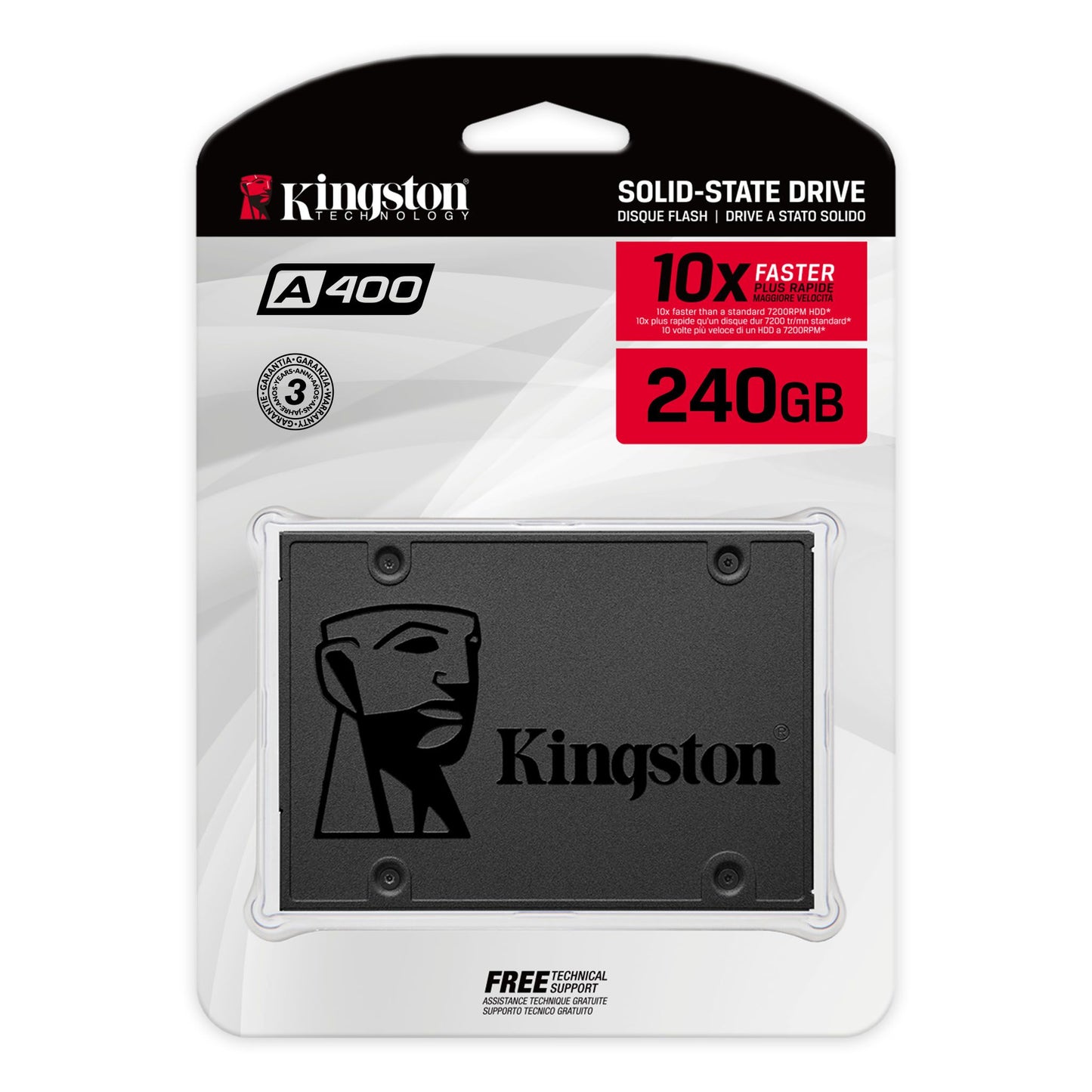 Unidad De Estado Solido Kingston A400, 240gb, Sata 6gb/s, 2.5, 7mm, Tlc. Velocid