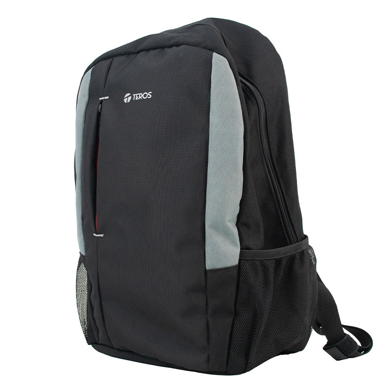 Backpack Teros Te-9040bs, Para Notebooks De Hasta15.6, Color Negro/gris Protege