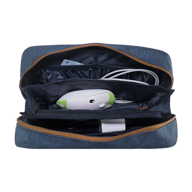 Cartuchera / Estuche / Organizador / Portacables Teros Te-acs9017db, Azul Marino 