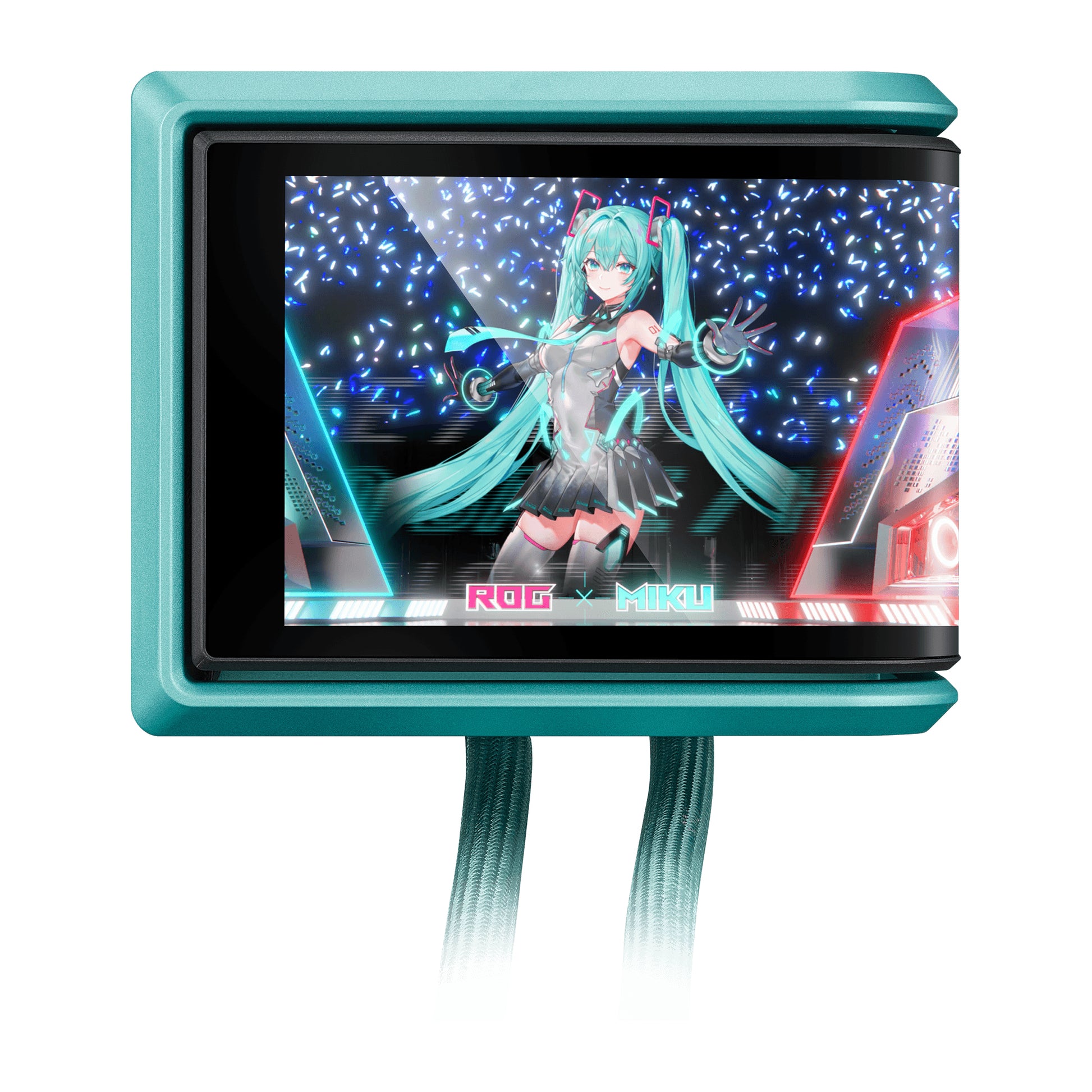 ASUS ROG RYUO IV 360 ARGB Hatsune Miku Edition Procesador Sistema de refrigeración líquida todo en uno 12 cm Negro, Turquesa