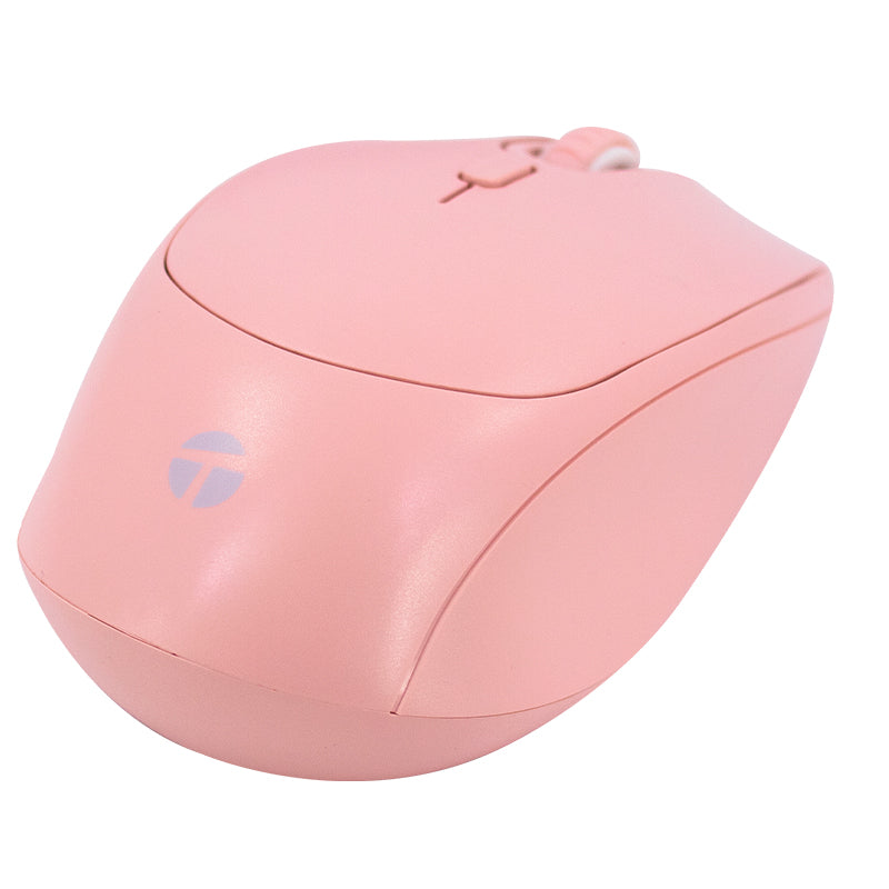 Mouse Óptico Teros Te-1226s, 800-1200-1600 Dpi, Usb, 4 Botones, Color Rosado Disf