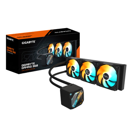 GIGABYTE GAMING 360 Refrigeración Líquida para CPU - 3x120 mm Ventiladores ARGB, Mecanismo de enclavamiento deslizante, DAISY-CHAIN, Compatible con Intel LGA 1851 y AMD AM5