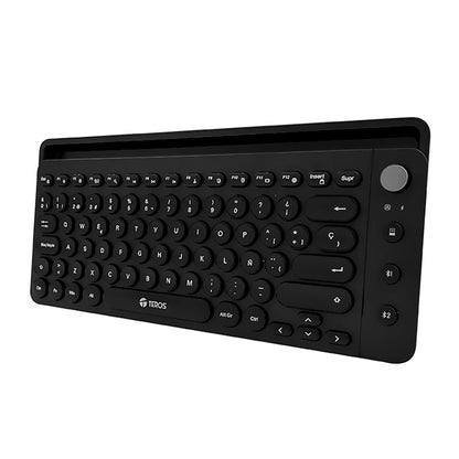 Teclado Inalámbrico Teros Te-4064n, 2.4 Ghz, Bluetooth 3.0 / 5.2, 80 Teclas, Negro[@@
