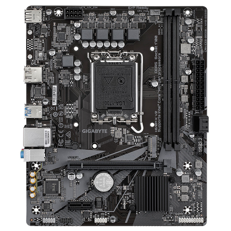 Motherboard Gigabyte H610m K V2, Chipset Intel H610, Lga1700, Micro Atx Soporta P