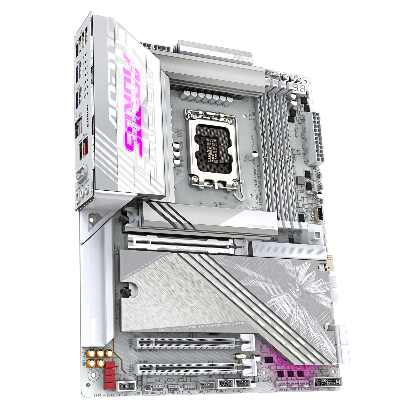 GIGABYTE Placa base Z890 AORUS ELITE X ICE - Compatible con CPUs Intel Core Ultra (Serie 2), VRM de 16+1+2 fases, hasta 9500MHz DDR5 (OC), 1xPCIe 5.0 + 4xPCIe 4.0, Wi-Fi 7, LAN 2.5GbE, Thunderbolt 4