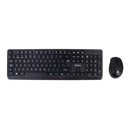 Kit Inalámbrico Teclado + Mouse Teros Te-5011cs, 2.4ghz, 1000dpi, Español, Negro 