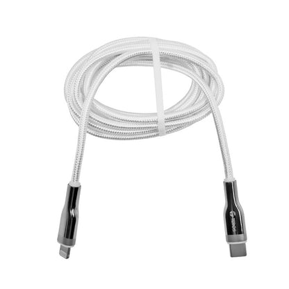 Cable Usb Teros Te-70212w, Tipo C A Lightning, 3a, 20w Máx, Blanco Y Plateado Con