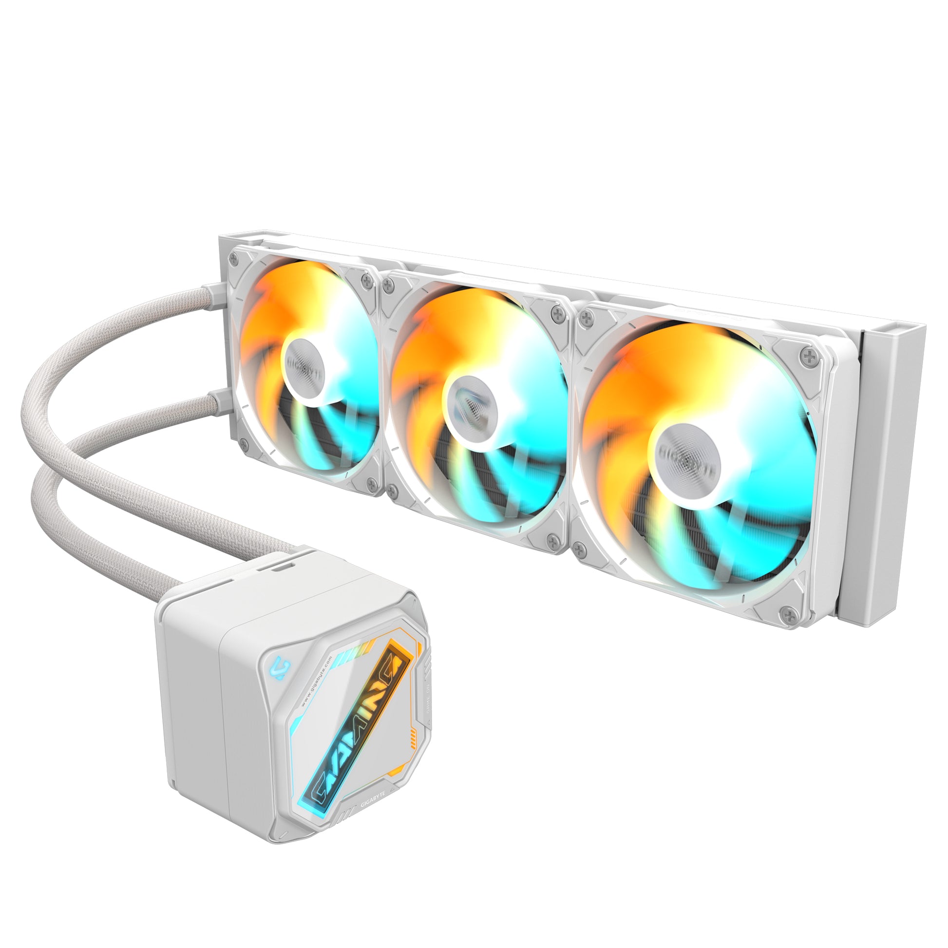 GIGABYTE GAMING 360 ICE Refrigeración Líquida para CPU - 3x120 mm Ventiladores ARGB, Mecanismo de enclavamiento deslizante, DAISY-CHAIN, Compatible con Intel LGA 1851 y AMD AM5