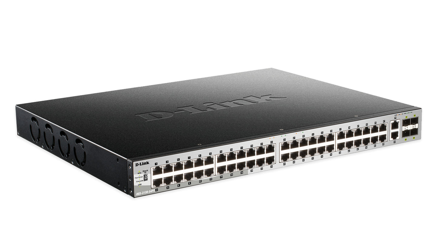 D-Link DGS-3130-54PS Gestionado L3 Gigabit Ethernet (10/100/1000) Energía sobre Ethernet (PoE) Negro, Gris