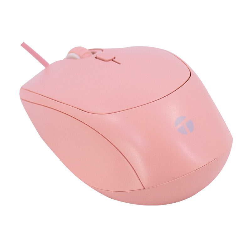 Mouse Óptico Teros Te-1226s, 800-1200-1600 Dpi, Usb, 4 Botones, Color Rosado Disf