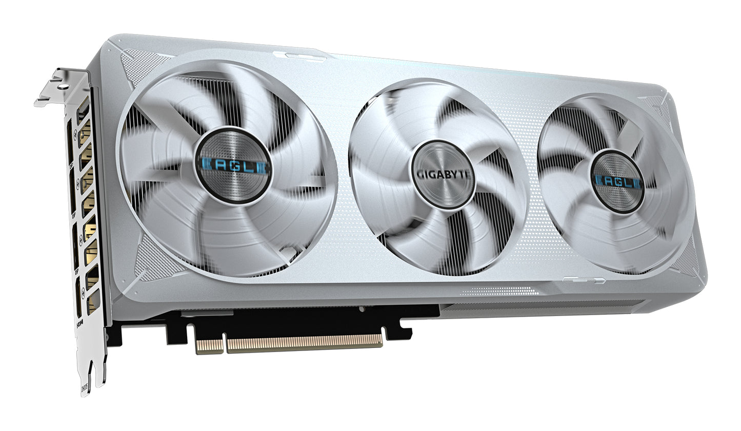GIGABYTE GeForce RTX 5070 EAGLE OC ICE SFF 12G Tarjeta Gráfica - 12GB GDDR7, 192 bits, PCI-E 5.0, 2587 MHz Core Clock, 3 x DP 2.1a, 1 x HDMI 2.1b, NVIDIA DLSS 4, GV-N5070EAGLEOC ICE-12GD