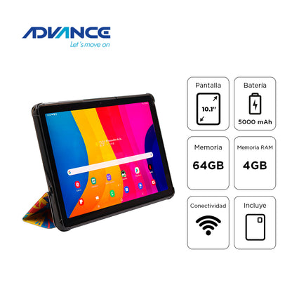 Tablet Advance Smartpad Sp3703 Wifi 10.1 Wxga Ips A333 1.75ghz 4gb 64gb Android 15 G