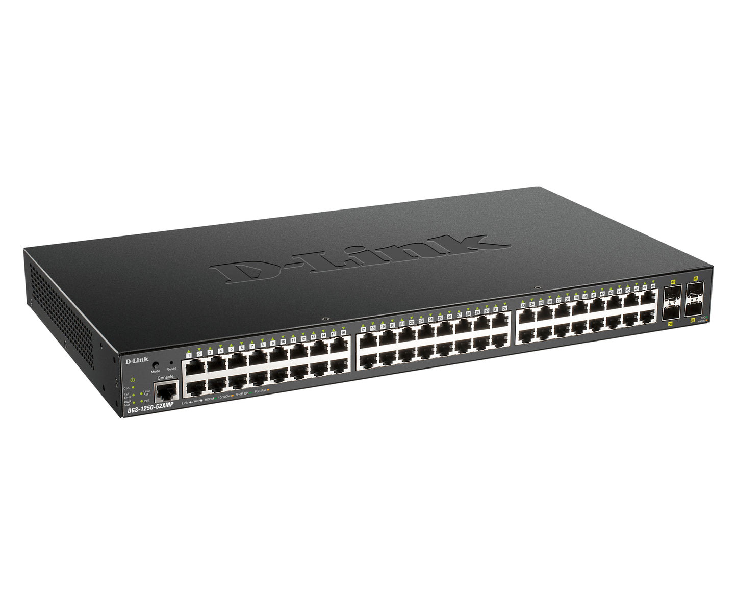 D-Link DGS-1250-52XMP switch Gestionado L3 Energía sobre Ethernet (PoE) Negro