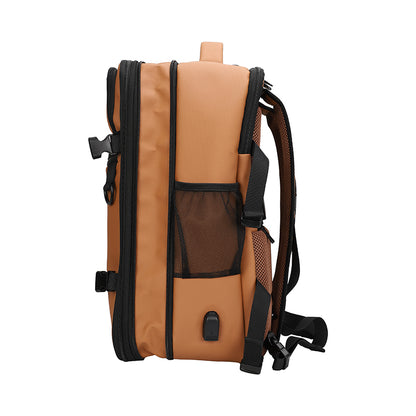 Travel Backpack Teros Te-9038bw, Para Notebooks De Hasta 15.6, Color Brown Viaja